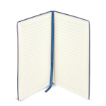 Libreta con tapa blanda de PU y cinta marcapáginas A5 hojas a rayas color azul septima vista