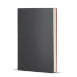 Libreta con tapa blanda de PU y cinta marcapáginas A5 hojas a rayas color rojo