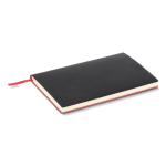 Libreta con tapa blanda de PU y cinta marcapáginas A5 hojas a rayas color rojo quinta vista
