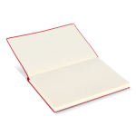 Libreta con tapa blanda de PU y cinta marcapáginas A5 hojas a rayas color rojo sexta vista
