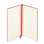 Libreta con tapa blanda de PU y cinta marcapáginas A5 hojas a rayas color rojo septima vista