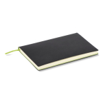 Libreta con tapa blanda de PU y cinta marcapáginas A5 hojas a rayas color verde quinta vista
