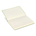 Libreta con tapa blanda de PU y cinta marcapáginas A5 hojas a rayas color verde sexta vista