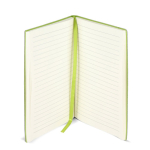 Libreta con tapa blanda de PU y cinta marcapáginas A5 hojas a rayas color verde septima vista