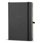 Libreta con tapa dura de PU ideal para láser A5 y hojas a rayas color negro
