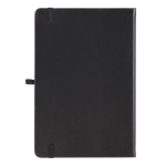 Libreta con tapa dura de PU ideal para láser A5 y hojas a rayas color negro segunda vista