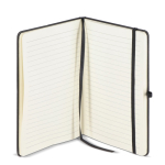 Libreta con tapa dura de PU ideal para láser A5 y hojas a rayas color negro tercera vista
