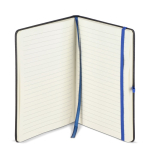 Libreta con tapa dura de PU ideal para láser A5 y hojas a rayas color azul tercera vista