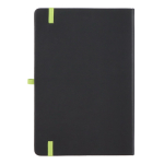 Libreta con tapa dura de PU ideal para láser A5 y hojas a rayas color verde segunda vista