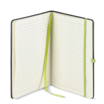 Libreta con tapa dura de PU ideal para láser A5 y hojas a rayas color verde tercera vista