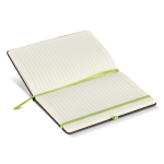 Libreta con tapa dura de PU ideal para láser A5 y hojas a rayas color verde cuarta vista