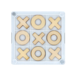 Posavasos de plástico y madera con juego tres en raya integrado color blanco sexta vista