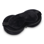 Almohada de viaje con antifaz integrado 2 en 1 y funda color negro cuarta vista