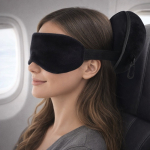 Almohada de viaje con antifaz integrado 2 en 1 y funda sexta vista