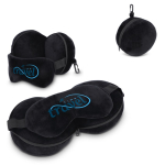 Almohada de viaje con antifaz integrado 2 en 1 y funda