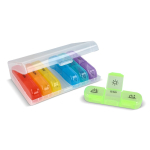 Pastillero semanal de plástico con 7 cajas y 3 compartimentos por día color multicolor tercera vista