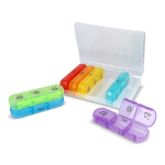 Pastillero semanal de plástico con 7 cajas y 3 compartimentos por día color multicolor quinta vista