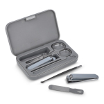 Set de manicura en estuche de plástico resistente con 5 piezas color gris segunda vista