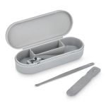 Set de manicura en estuche compacto de plástico con 3 piezas color gris segunda vista