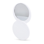 Espejo compacto deslizante de plástico con carcasa protectora color blanco segunda vista