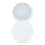 Espejo compacto deslizante de plástico con carcasa protectora color blanco tercera vista