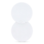 Espejo compacto deslizante de plástico con carcasa protectora color blanco cuarta vista