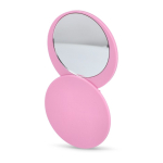 Espejo compacto deslizante de plástico con carcasa protectora color rosa segunda vista