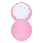 Espejo compacto deslizante de plástico con carcasa protectora color rosa tercera vista