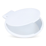 Espejo compacto de plástico con diseño sencillo y ligero color blanco
