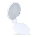 Espejo compacto de plástico con diseño sencillo y ligero color blanco tercera vista