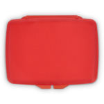 Set de pastillas de jabón monodosis en estuche de plástico 20uds color rojo cuarta vista
