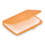 Set de pastillas de jabón monodosis en estuche de plástico 20uds color naranja