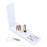 Kit de costura en caja de plástico con tiritas ideal para viajes color blanco tercera vista