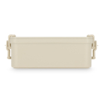Fiambrera doble capa con clips de cierre y cubiertos integrados 1,55L color beige tercera vista