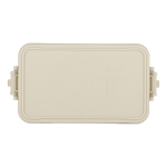 Fiambrera doble capa con clips de cierre y cubiertos integrados 1,55L color beige sexta vista