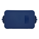 Fiambrera doble capa con clips de cierre y cubiertos integrados 1,55L color azul oscuro sexta vista