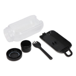 Fiambrera multifuncional con tapa a rosca y cubiertos reutilizables color negro quinta vista