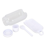 Fiambrera multifuncional con tapa a rosca y cubiertos reutilizables color blanco quinta vista