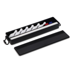 Juego de bolos de mesa con pista plegable y caja compacta de almacenaje color negro segunda vista