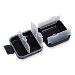 Pastillero de plástico compacto con múltiples compartimentos color negro quinta vista