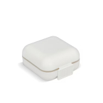 Pastillero de plástico compacto con múltiples compartimentos color blanco