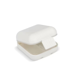 Pastillero de plástico compacto con múltiples compartimentos color blanco segunda vista