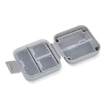 Pastillero de plástico compacto con múltiples compartimentos color gris sexta vista