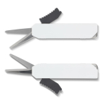 Tijeras plegables de acero y plástico para viaje con estuche protector color blanco tercera vista