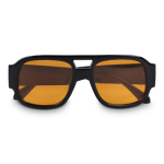 Gafas de sol de plástico reciclado con lentes tintadas y protección UV400 color negro segunda vista