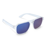 Gafas de sol de plástico reciclado con efecto espejo y protección UV400 color azul transparente