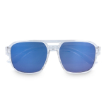Gafas de sol de plástico reciclado con efecto espejo y protección UV400 color azul transparente segunda vista