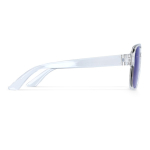 Gafas de sol de plástico reciclado con efecto espejo y protección UV400 color azul transparente tercera vista