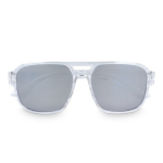 Gafas de sol de plástico reciclado con efecto espejo y protección UV400 color gris transparente segunda vista