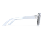 Gafas de sol de plástico reciclado con efecto espejo y protección UV400 color gris transparente tercera vista